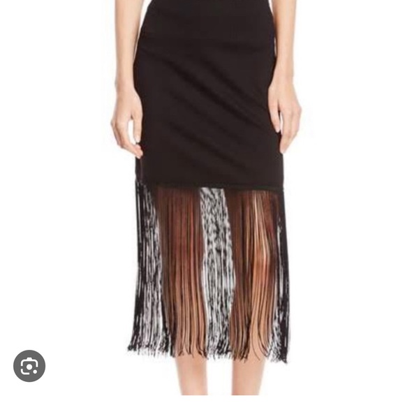Carmen Marc Valvo skirt with fringes